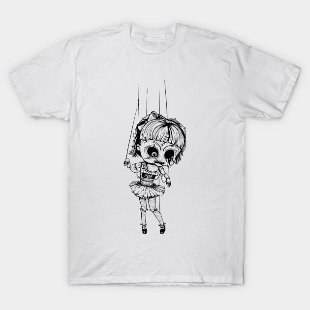 Marionette Doll Horror halloween Pinup Gift T-Shirt by MrTeee